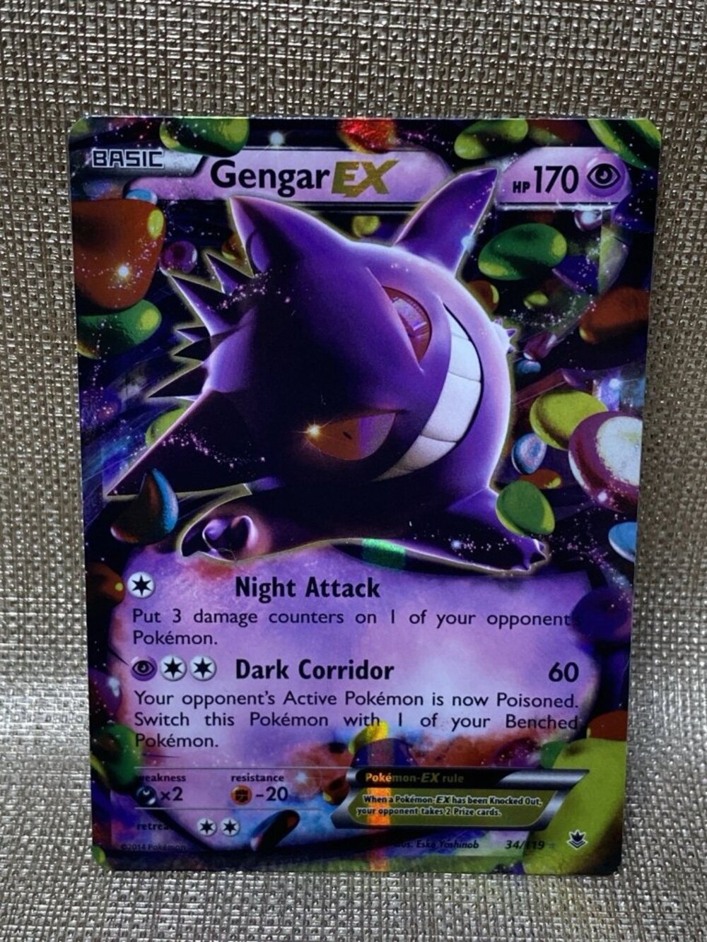 Pokemon Gengar EX 34/119 Holo Phantom Forces 2014